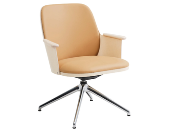 SANDER LOUNGE - Trestle-based leather chair with armrests by Karl Andersson - view 2